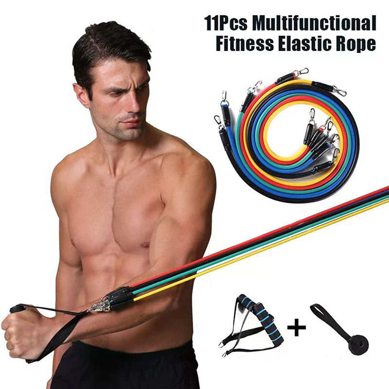 Ensemble de 11 sangles d'entraînement musculaire, sangle de Tension multifonctionnelle, harnais d'entraînement de Tension de Fitness, corde élastique