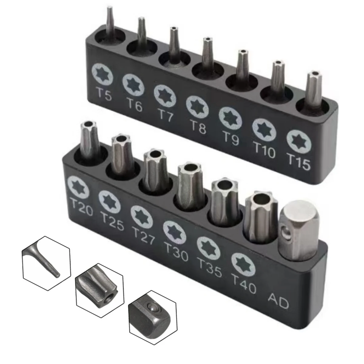 Torx Screwdriver Bit Set Tamper Proof Security Drill Bits 25mm Long Flat Head 1/4” Hex Screw Driver Hand Tools T5-T40