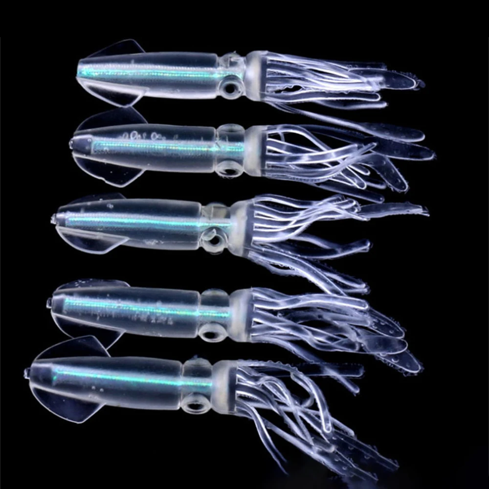 Color Tube Luminous Squid Bionic Soft Bait Sea Fishing Bait Squid Bait Perch Fishing Tackle Fishing Equipment Для Рыбалки