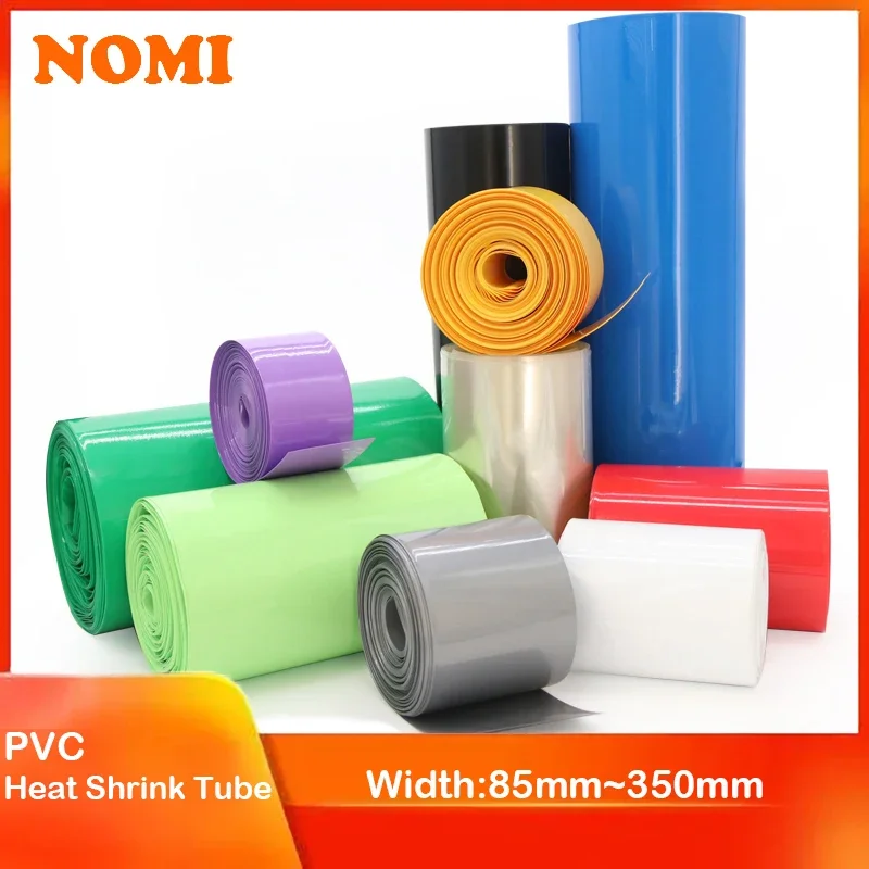 2/5m PVC Heat Shrink Tube Heat-shrink Film Width 23 ~ 80mm Insulation Sheath Cable Sleeve Wraping Cover 18650 Battery Case