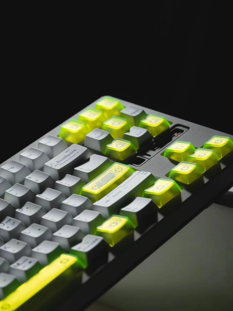 Imagem -05 - Conjunto de Keycap Verde Fluorescente Npcx Pbt e pc Boné de Teclado Translúcido Personalizado Cherry Profile Gaming Keycap para Teclado Mecânico