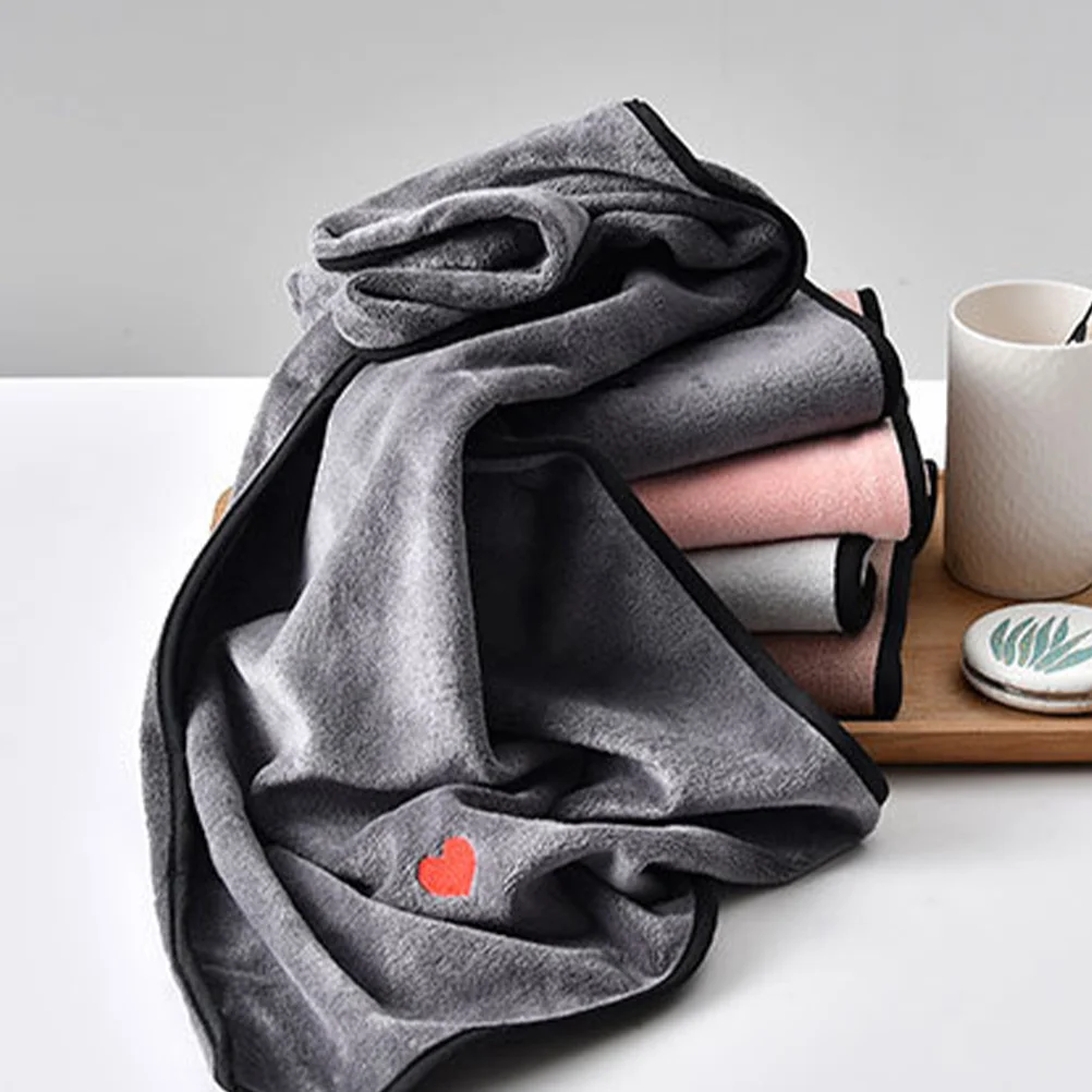 

Soft Fiber Loving Heart Dark Gray Towel Water Absorption Towel Comfortable Skin Touch for Man Woman 75x35