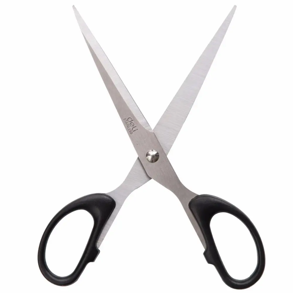 178mm Deli Stainless Steel Scissors Student Paper Cutter School Office Supply Stationery Tailor Home Shears Kitchen Knife