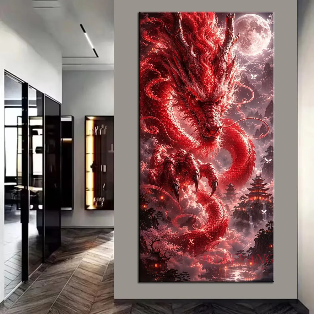 DIY Diamond Painting Cross Stitch Dragon Phoenix and Tiger Picture Full Drills Diamond Mosaic New Collection Home Decor