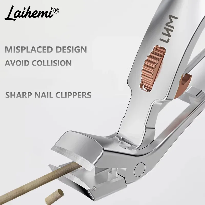 Laihemi 45° Angled Ingrown Toenail Clippers Non-Slip Ergonomic Handle for Hard Thick Toenails