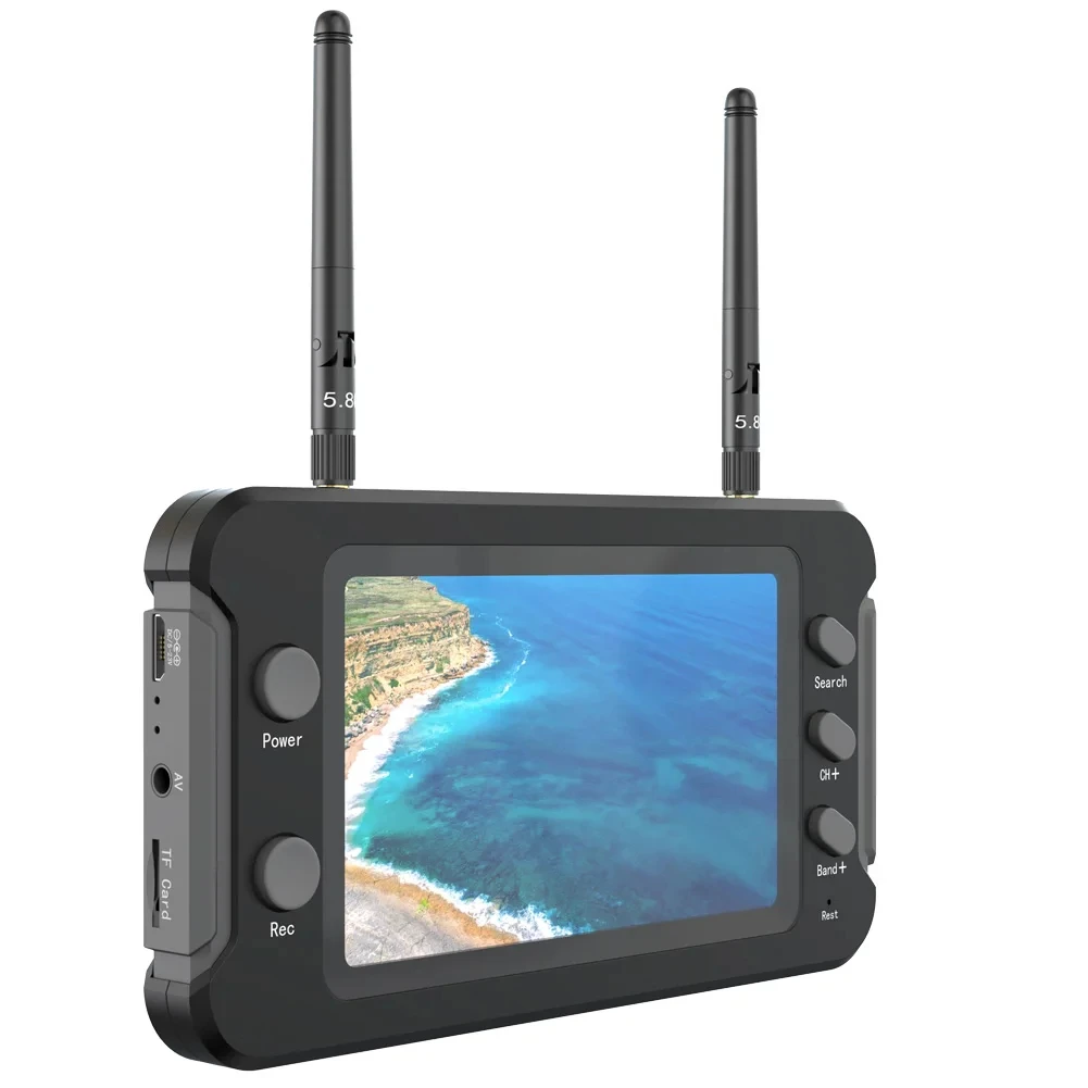 

5.8G FPV Monitor with DVR 40CH 4.3 inch 800*480px LCD Display 16:9 NTSC/PAL Auto Search Video Recording for RC Multicopter