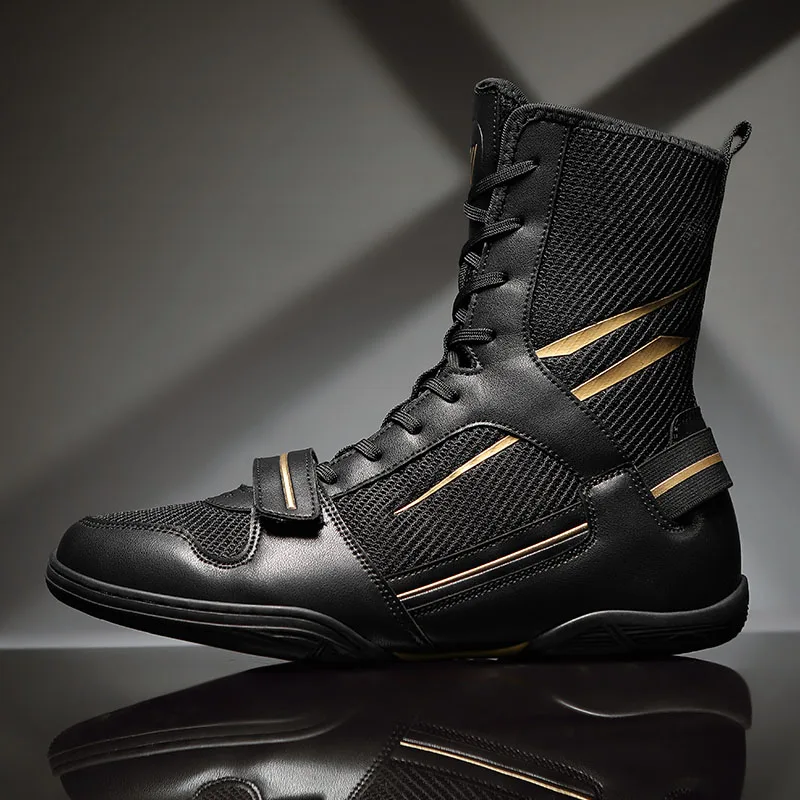 Zapatos de boxeo profesionales para hombre, calzado de entrenamiento interior transpirable, zapatos de lucha, botas de combate de diseñador