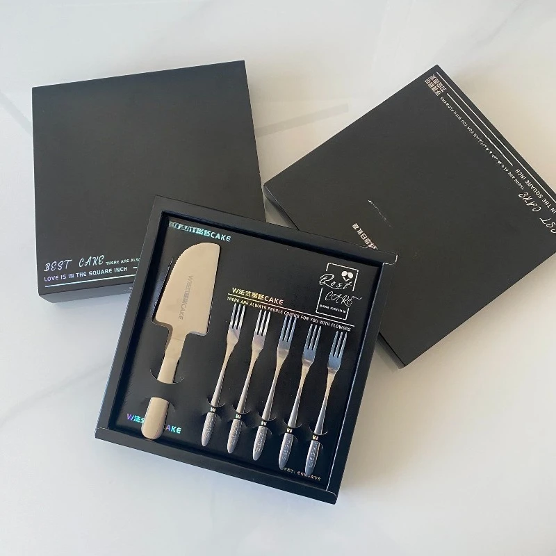 French cake tableware stainless steel knives and forks seven-piece set of five