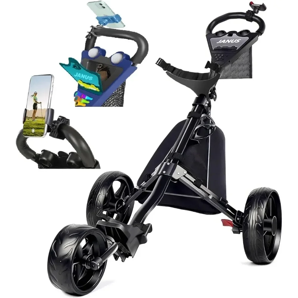 

Golf Cart, Foldable Golf Push cart Option (with seat or Phone Holder),Golf Bag cart,Golf Pull cart
