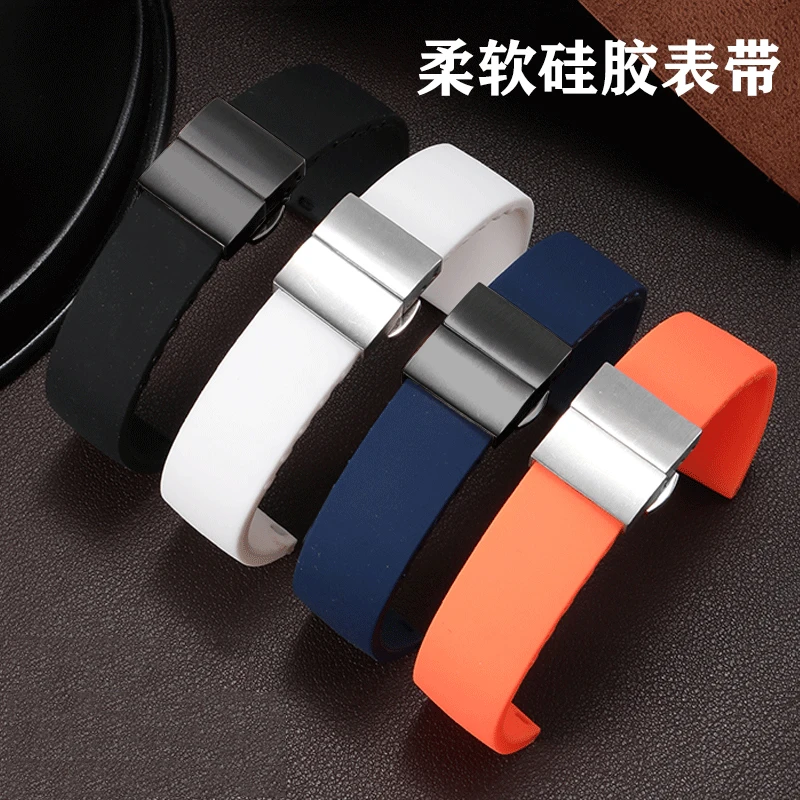 Universal Brand Fat Interface Silicone Watch Strap For Men And Women 14/16/18/20/22/24mm