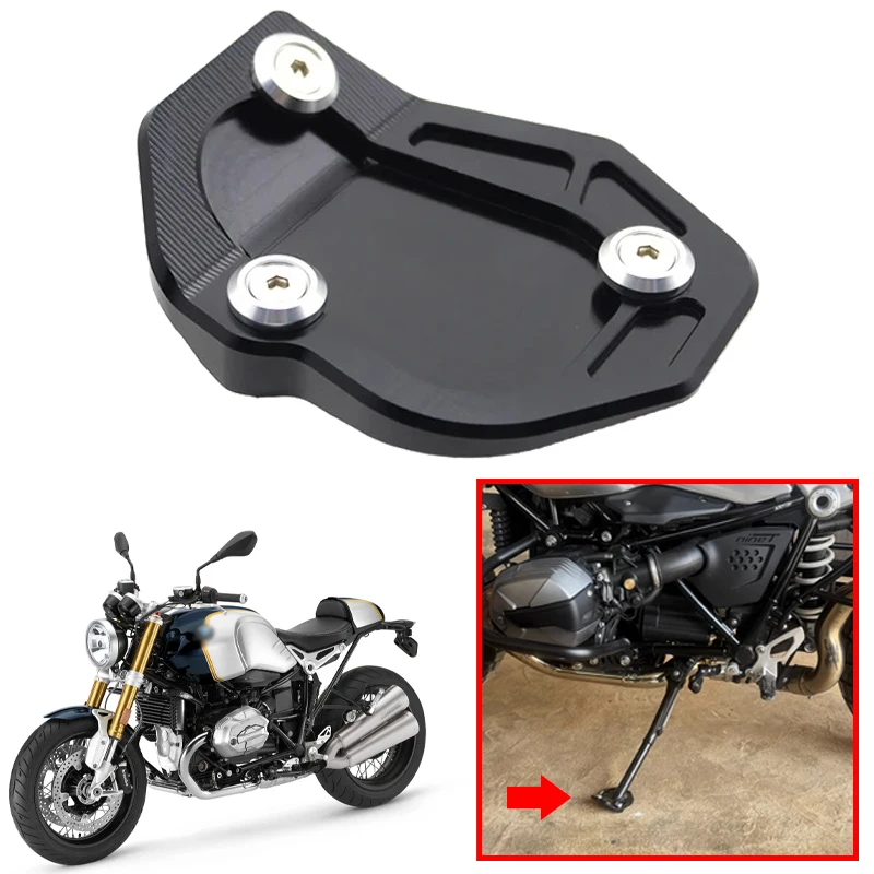 

CNC Foot Brace Pad Fit For BMW RnineT R nineT/Pure Racer Scrambler Urban G/S 2017-2019 Motorcycle Kickstand Side Stand Extension