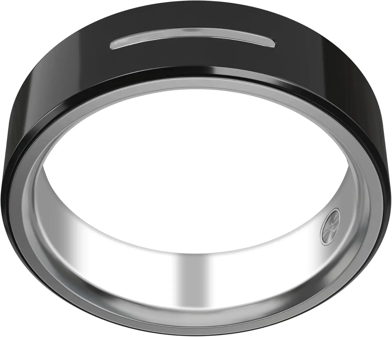 

QINO AC11 Smart Ring Ceramic Vibration Alerts for Calls Notification Alarm, Smart Touch Health Monitor for Men Free Charge Case