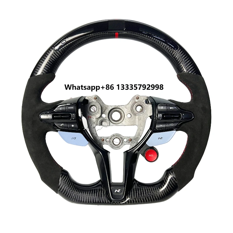 

Factory Wholesale Custom LED Carbon Fiber Steering Wheel for I30N Elantra N Genesis Sonata Car Steering Wheel