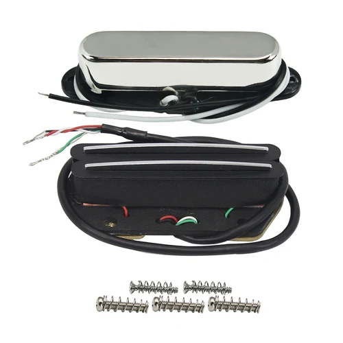 Imagen 2 del producto FLEOR 2 uds juego de pastillas de guitarra TL pastilla de cuello Alnico 5 + pastilla de puente Humbucker de rieles duales calientes para piezas de guitarra TL