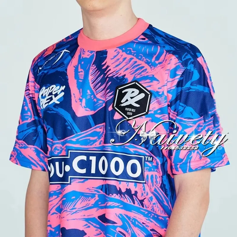 لباس غير رسمي للرجال ورقة ريكس Esports موحدة الملابس سريعة الجافة تنفس ثلاثية الأبعاد طباعة تي شيرتات قصيرة الاكمام PRX فريق Valorant تيز #1