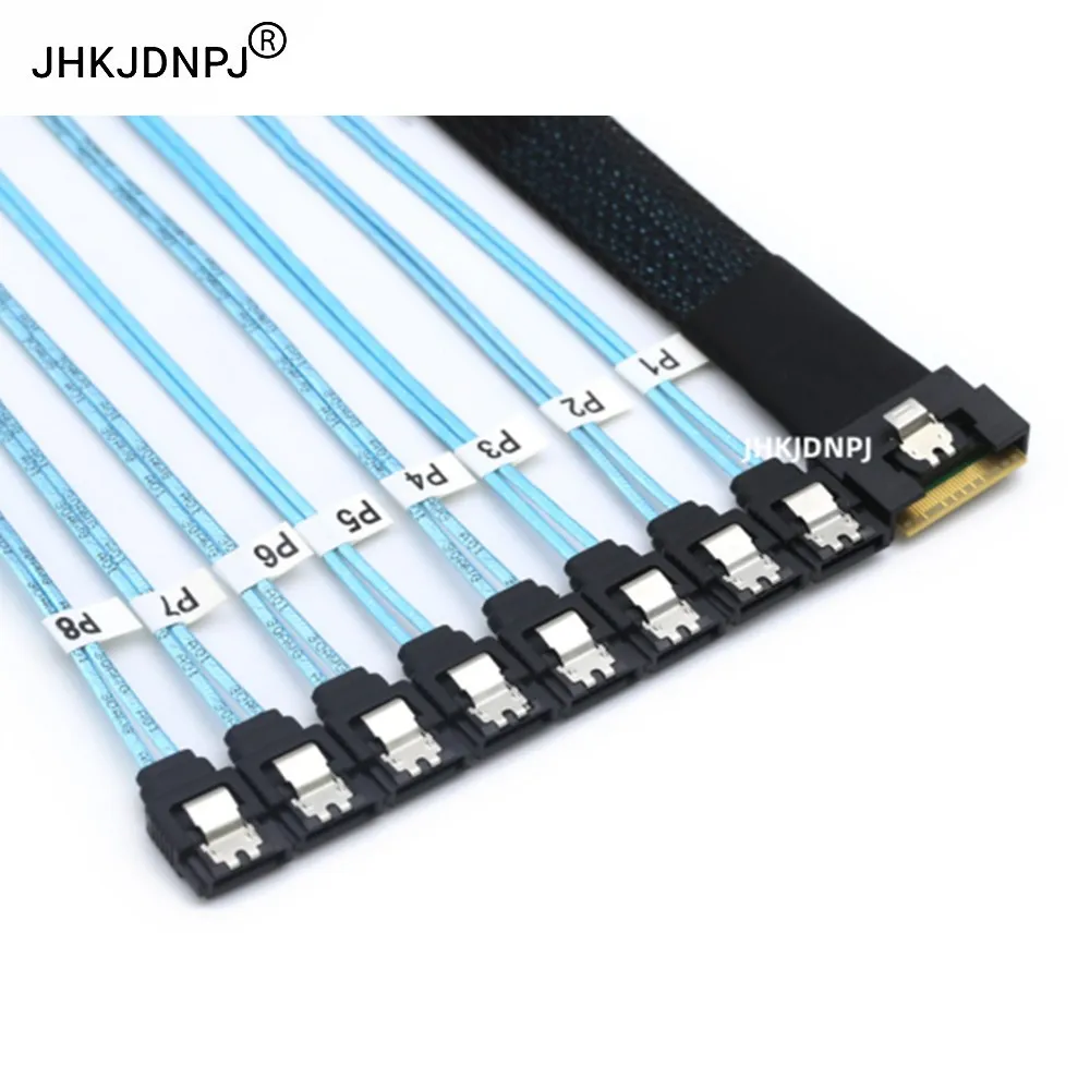 SAS4.0 SFF-8654 8i Holst to 8 * SATA 3.0 7Pin Connector Hard Disk Data Extension Cable 12Gbps