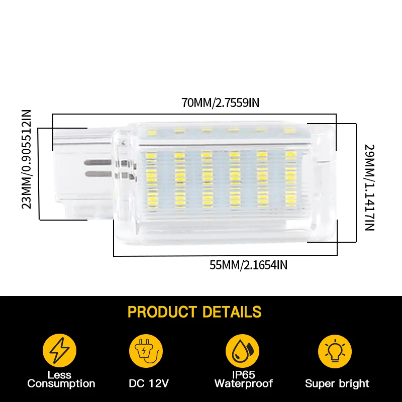 2PCS For Chevrolet Camaro Corvette Cruze Equinox Impala Malibu Orlando Sonic Spark Led Trunk Lighting Luggage Compartment Lamp