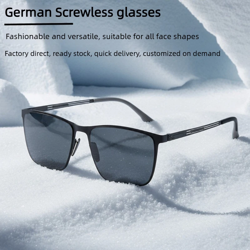 German Ultra Light Stainless Steel Nylon Sunshade Driving Polarized Sunglasses Classic Screwless Eyewear UV400 Men Sun Glasses
