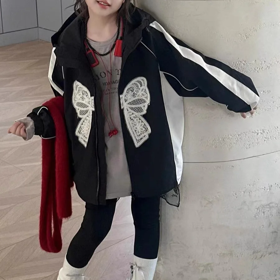 Girls' outerwear autumn collection 2024 new stylish girls'  jackets fashionable children's clothing tops