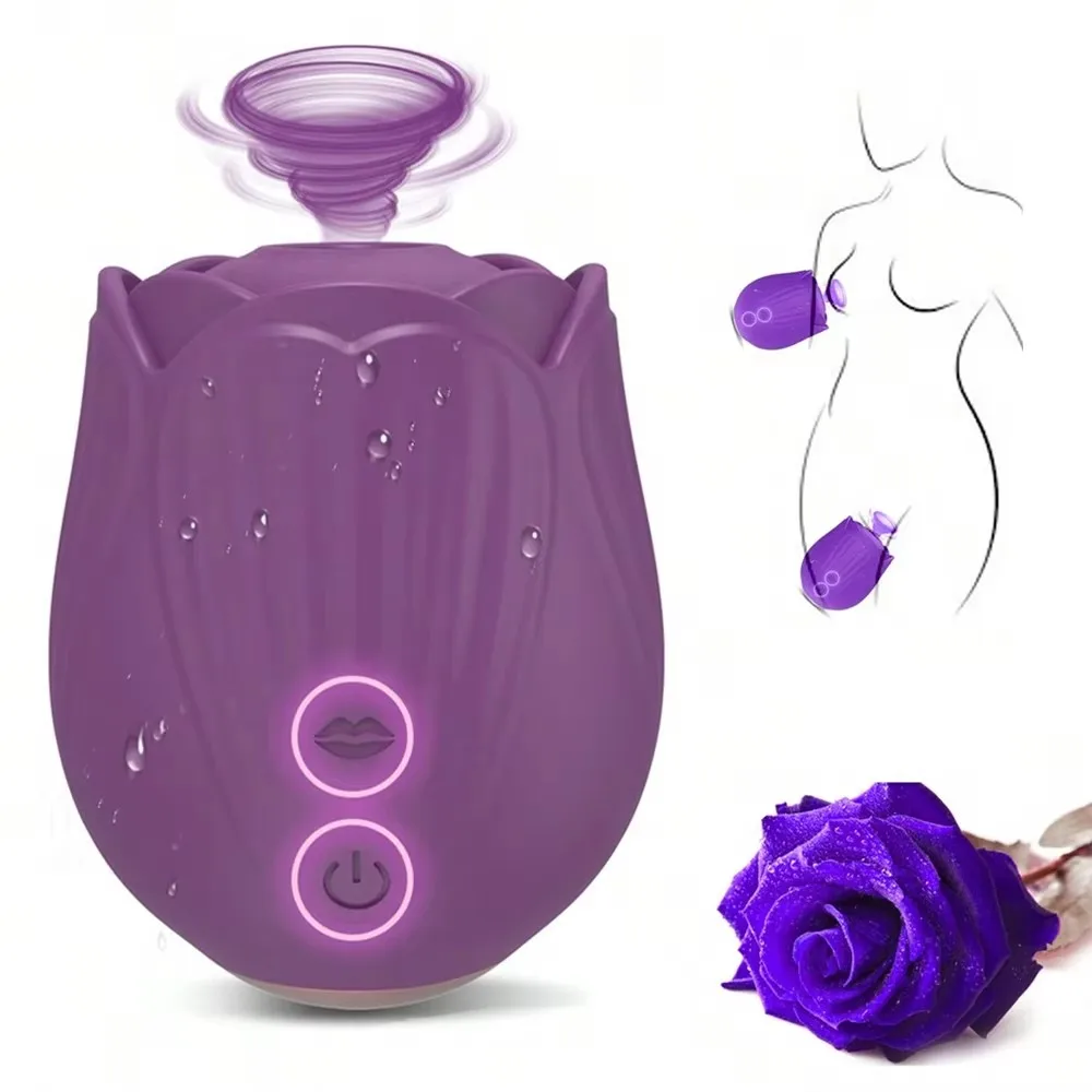 Rose-Shape Vagina Sucking Vibrator Intimate Good Nipple Sucker Oral Licking Clitoris Stimulation Powerful Sex Toys for Women