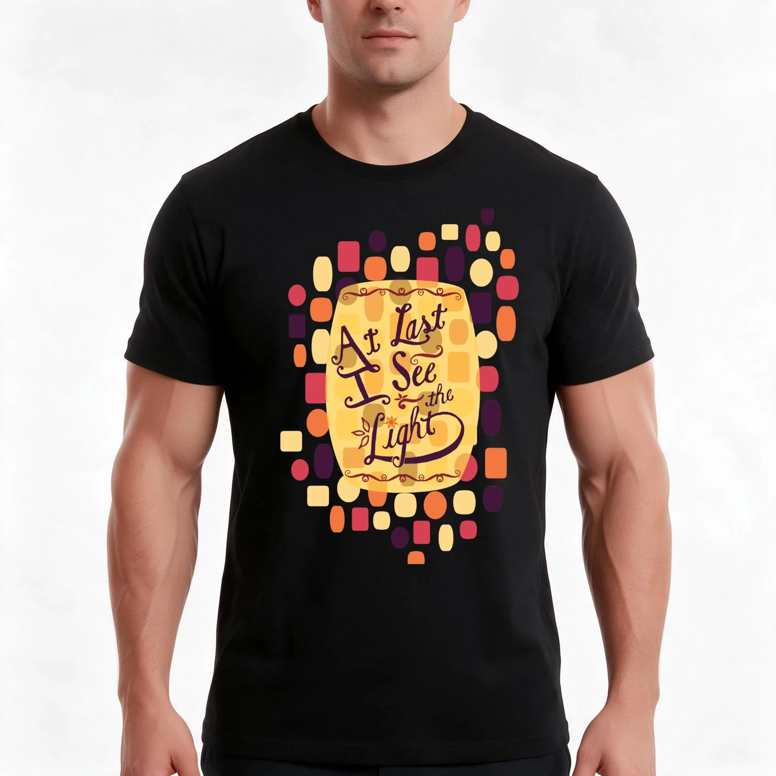 Tangled - At Last I See the Light T-Shirt Summer Casual Cotton Tee Oversized Streetwear Tops Vintage Graphic Print