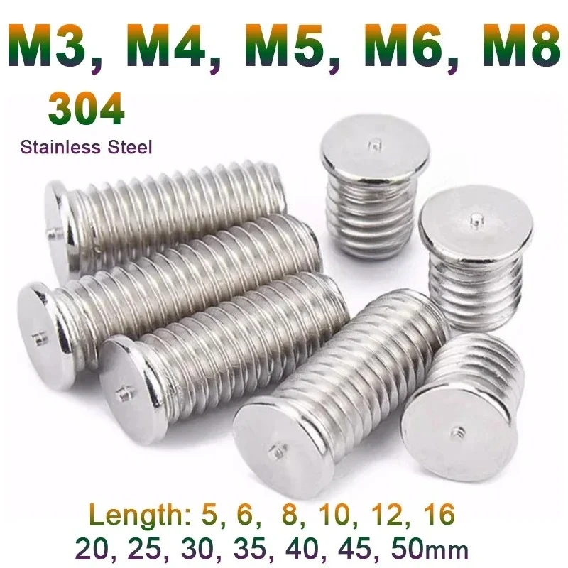 

5-10pcs M3 M4 M5 M6 M8 Spot Welding Screw 304 Stainless Steel Solder Point Bolt Weld Stud For Capacitor Discharge Spot Nails