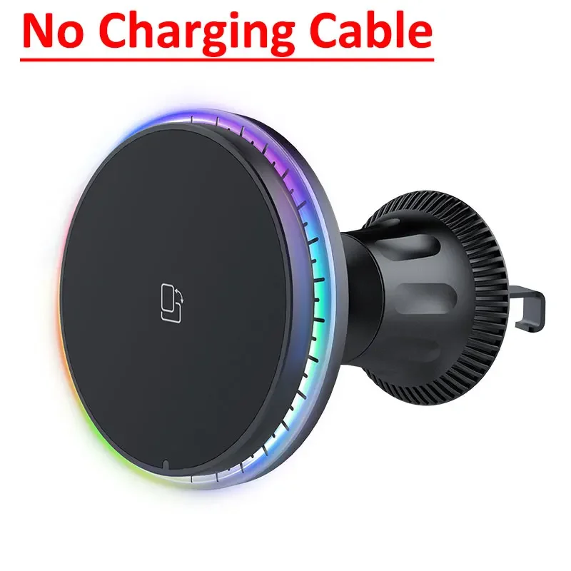 VIKEFON 30W Magnetisches Auto Drahtloses Ladegerät RGB Für iPhone 12 13 14 15 Pro Max Macsafe Autotelefonhalter Ständer Halterung Schnellladestation 5