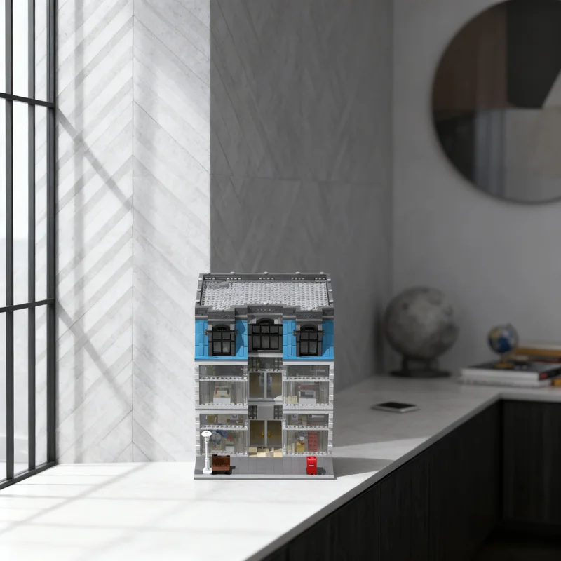 

3464 детали MOC: Модульная модель городской улицы, конструктор, креативный подарок, декор для демонстрации, сборная модель премиум-класса для взрослых и детей