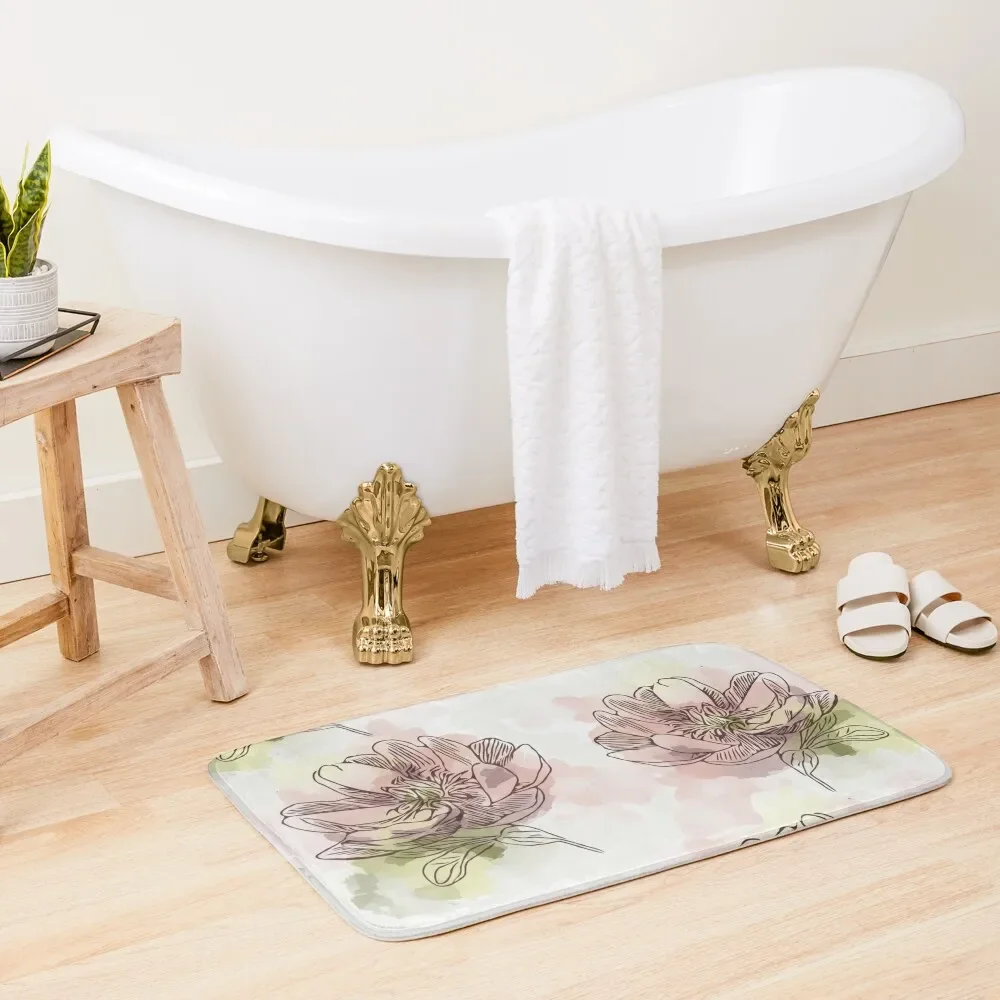 

Watercolor Dahlia Bath Mat Floors Carpets For The Bathroom DoorEntrance Door Mat