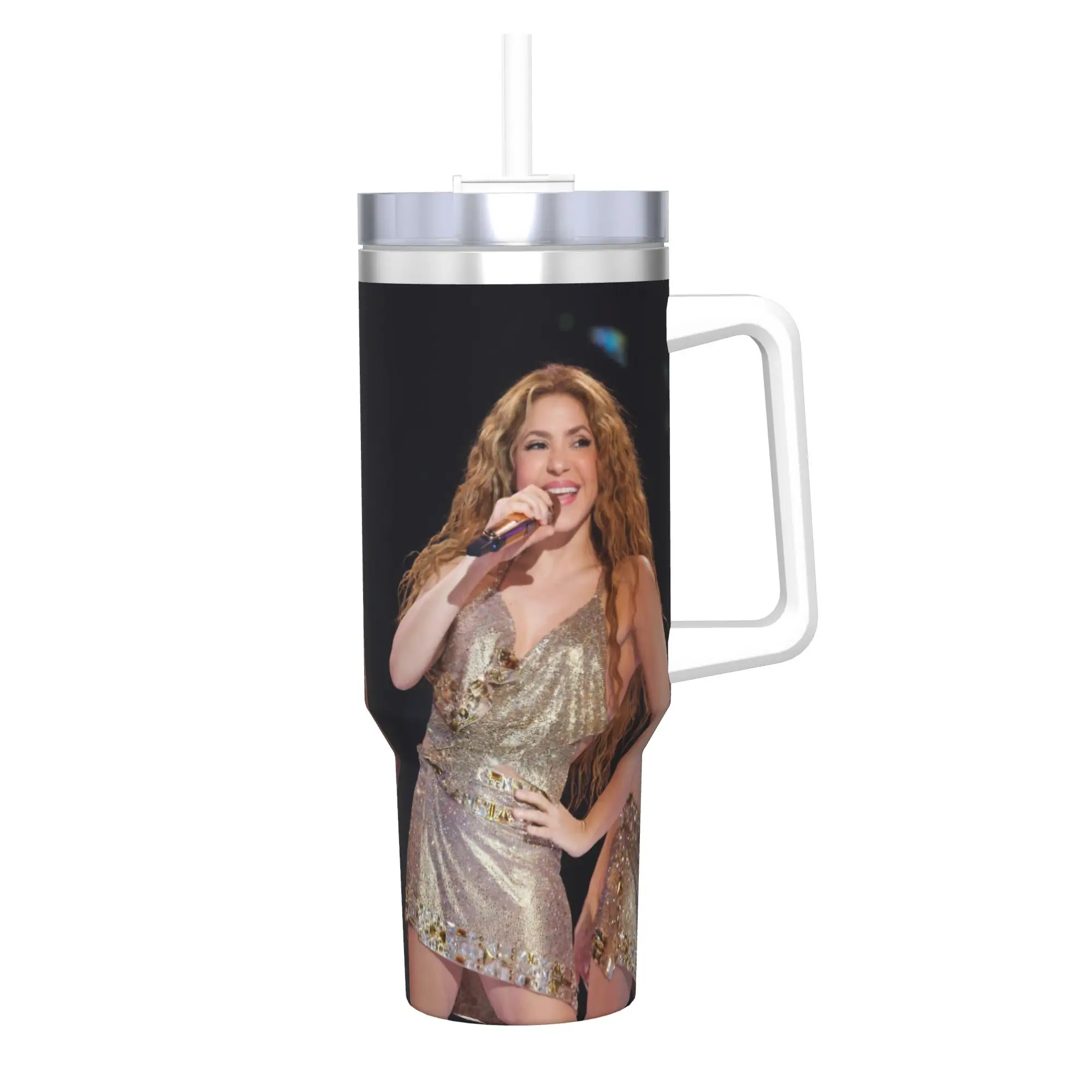 Shakira Singer Tumbler 40oz Stainless Steel Double Wall Vacuum Insulated  Travel Mug With Straw