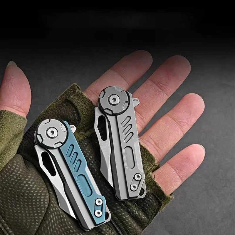 M390  Folding Knife Quickly Open Mini Pocket Knife High Hardness Handle EDC Outdoor Hunting Equipment Letter Survival Tool