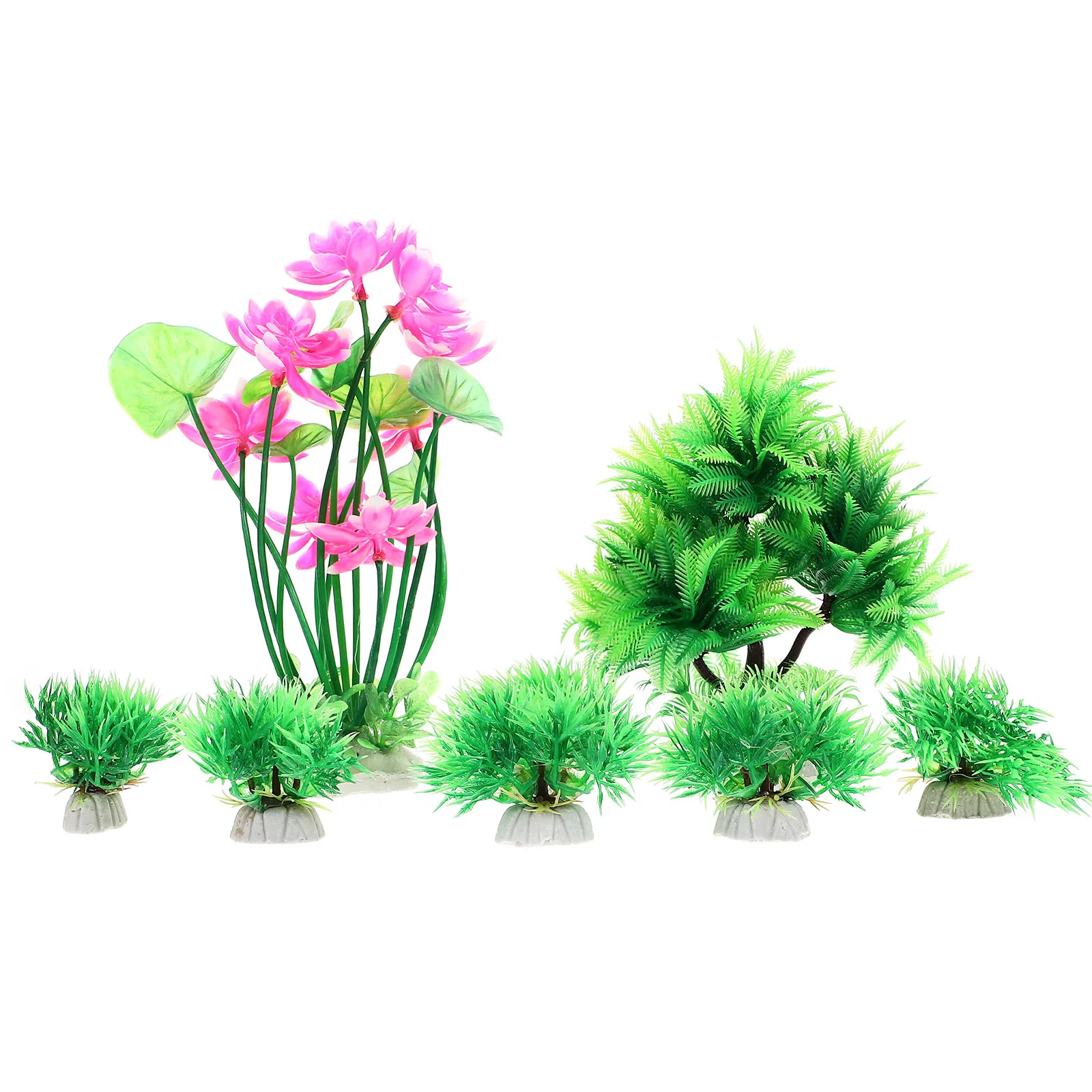 

8pcs Realistic Water Grass Decor For Fish Tank Artificial Aquarium Plants Thicken Bottom Safe Plastic Landscape Accessories Pet