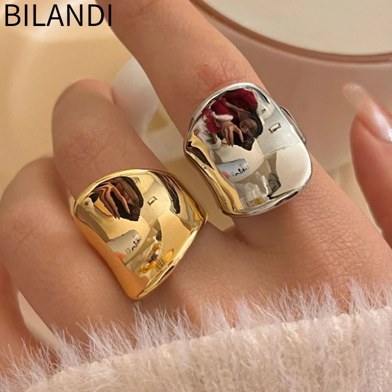 Bilandi Modern Jewelry European and American Design Irregular Geometric Rings For Women Party Gifts Exaggerative Accessories