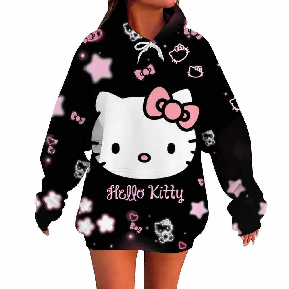 Coulomi Hello Kitty 3D Hoodie Sweatshirt Woman Clothing Harajuku Long Sleeve Hooded Pullover Sweatshirts Sport Hoodies