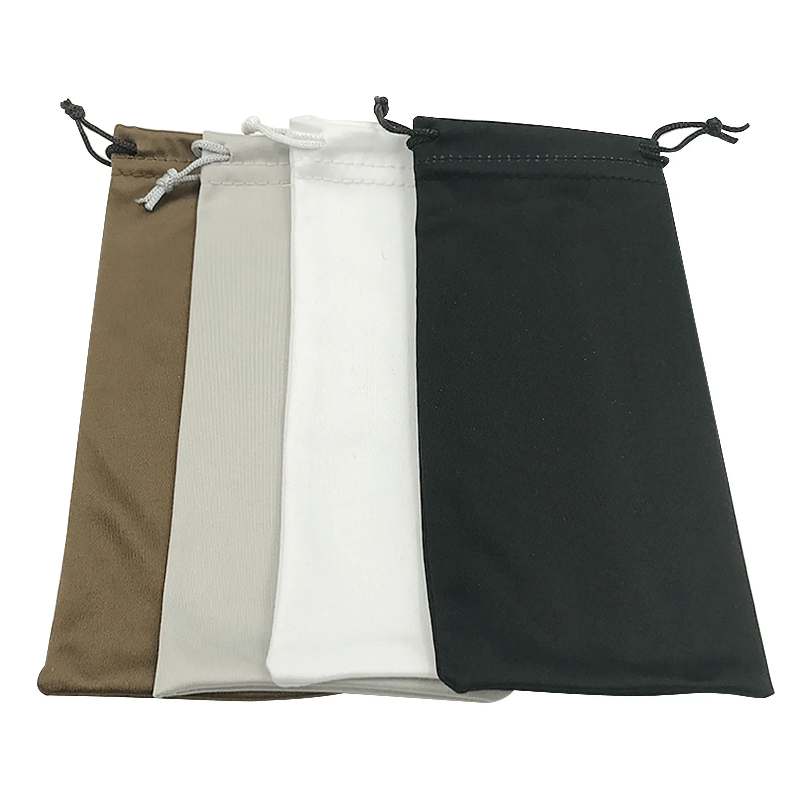Microfiber Glasses Organizer Drawstring Closure Soft Eyeglass Pouch Solid Color Vertical Glasses Case 9*18cm Elastic Fabric FS99