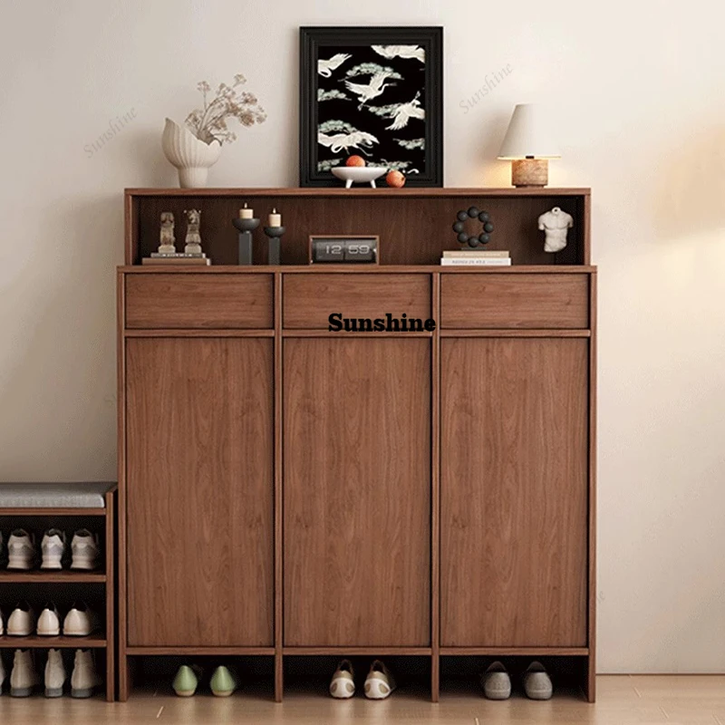 Wooden Organizer Shoe Cabinet Storage Mobile Living Room  Luxury Box Shoe Shelf Slippers Gabinete Shoemakers Furniture
