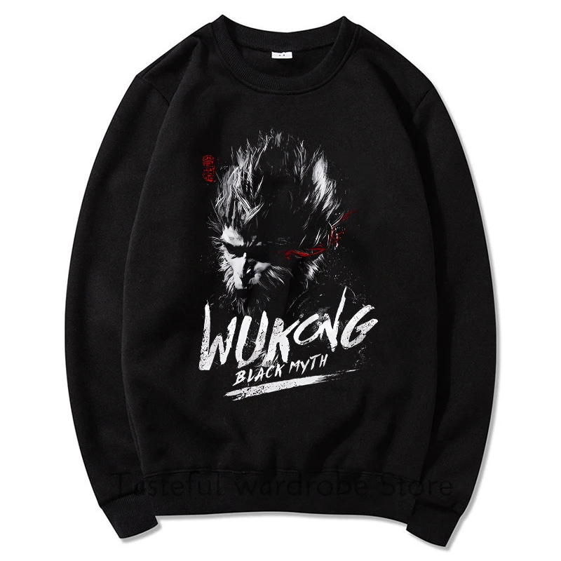 Popular Game Black Myth Wukong Sun Wukong Sweatshirt Fashion Harajuku Casual Round Neck Long Sleeve Oversized Hip Hop Hoodies