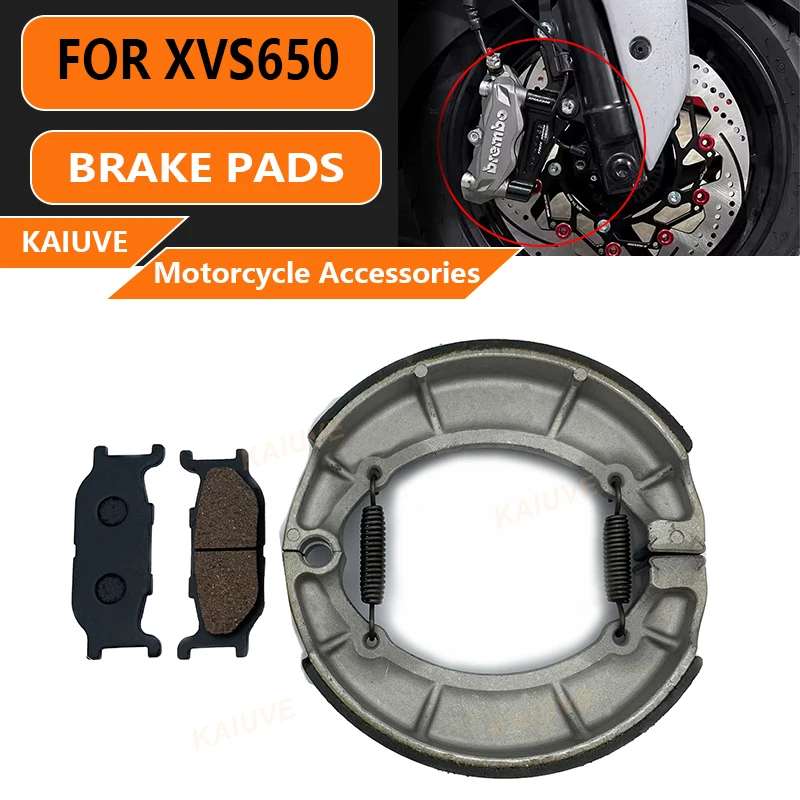 Motorcycle Brake Pads For XVS650 V-Star/Drag Custom 2004-2019 Front and Rear Brake Pads