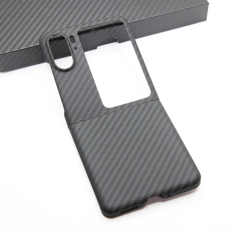 

Case for OPPO Find N2 Flip Ultrathin Real Carbon Fiber Aramid Anti-explosion Fold Mobile Phone Protective Cover Protection Shell