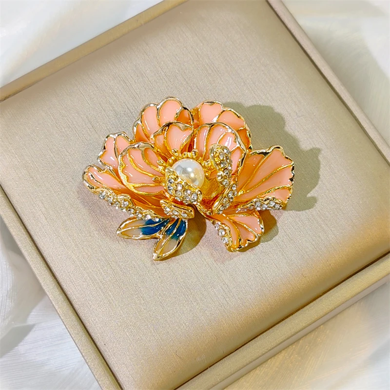 Жемчужная брошь с цветком пиона, высококачественная женская изысканная роскошная ретро-грудь, цветок, темперамент, брошь Cheongsam в китайском стиле