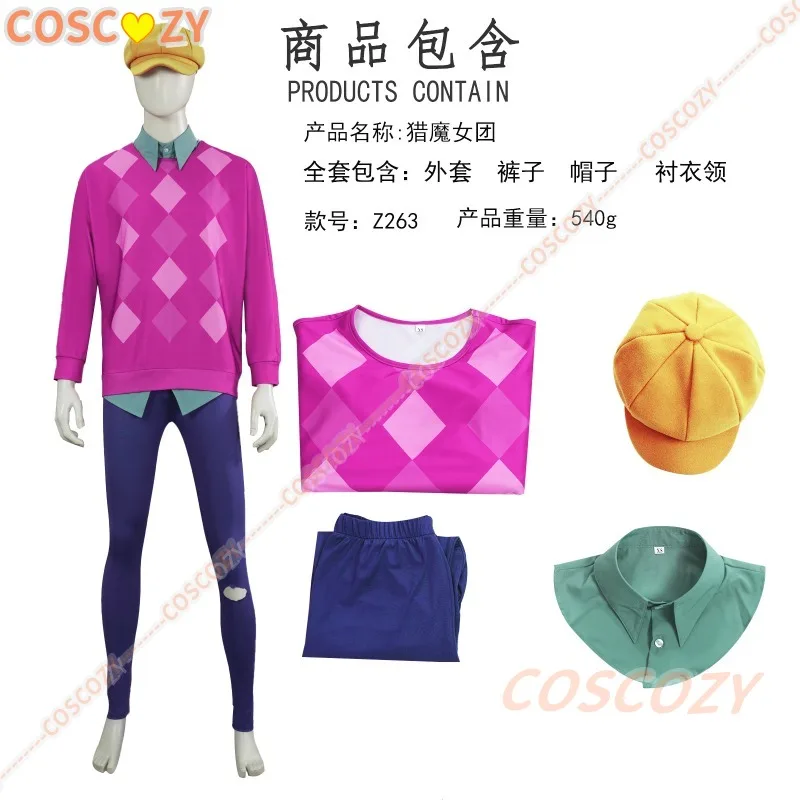 Saja Boys Baby Costume Cosplay Rosa Colletto superiore Pantaloni Cappello Parrucca Set Anime Movie Kpop Demone Costume da bambino Berretto giallo Pantalone Set completo