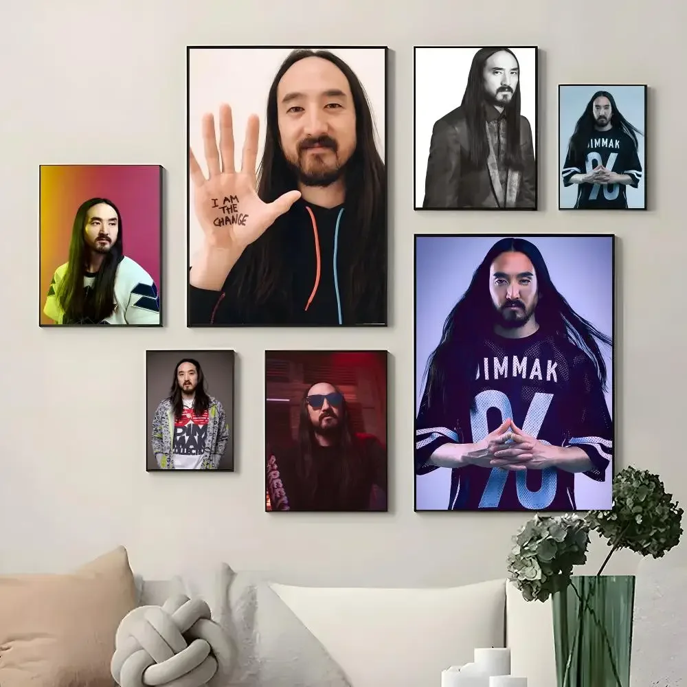 Music S-steve A-aoki Poster Waterproof HD Wall Art Decal Self-Adhesive Aesthetic Decor For Home Living