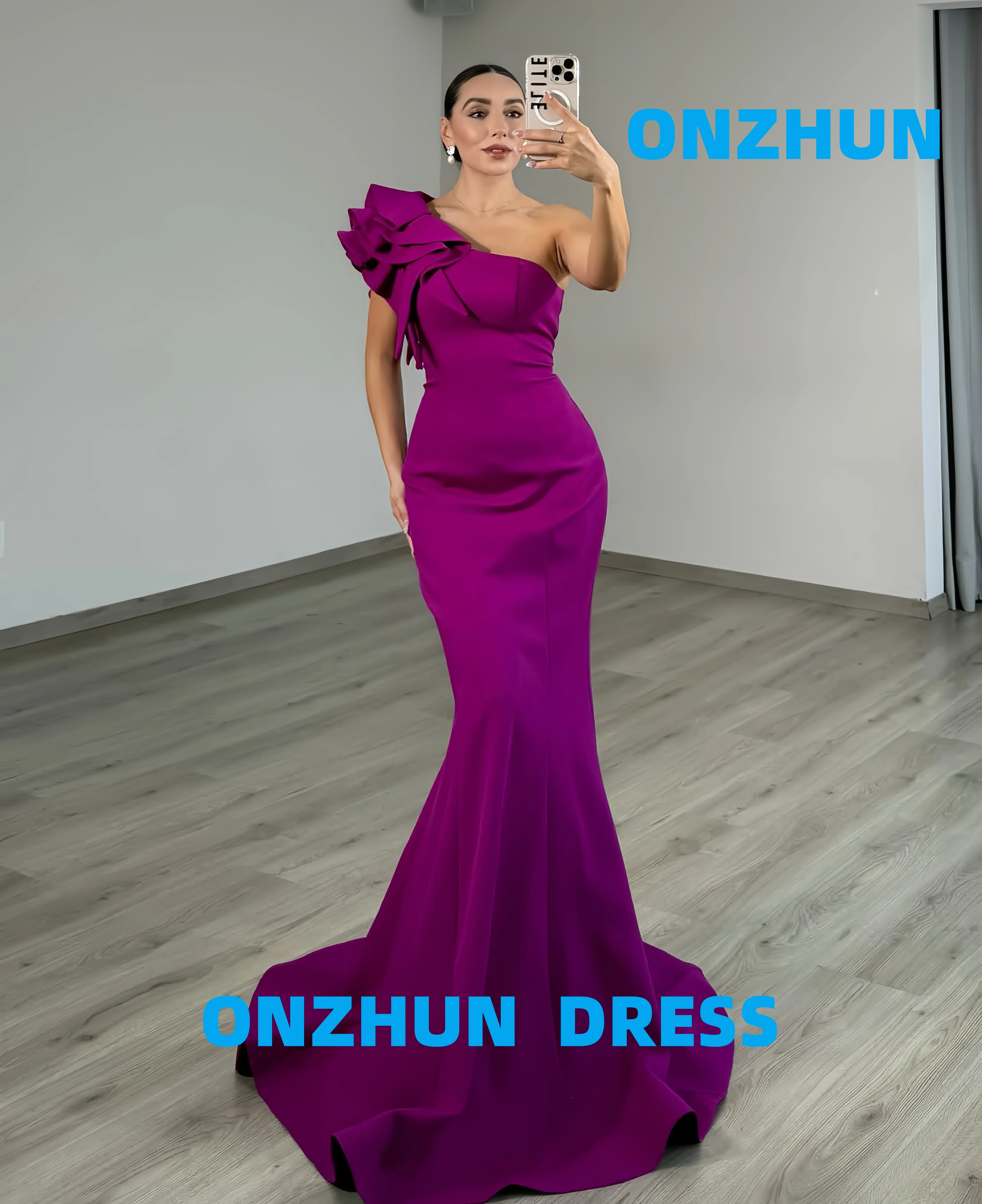 Vestidos de noche lujosos de lujo de sirena sin mangas de un solo hombro personalizados vestido de noche para mujer vestidos de noche modernos