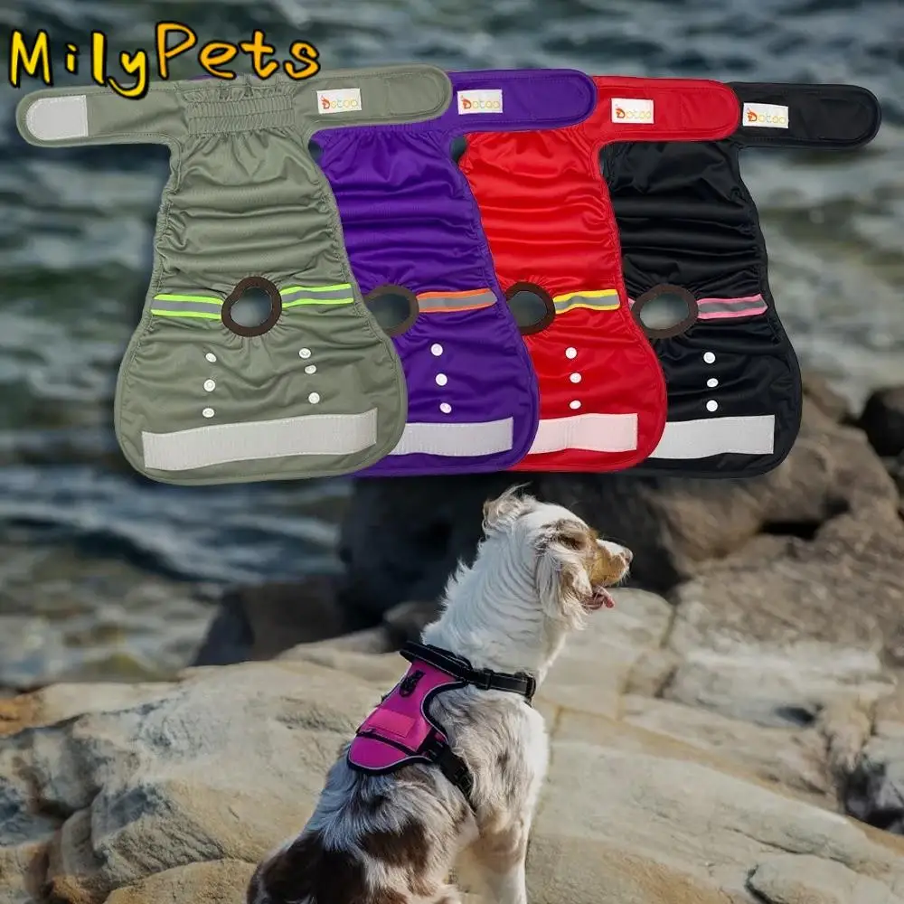 

Breathable Dog Physiological Pants Highly Absorbent Adjustable Pets Panties Diapers Snaps Belly Leakproof