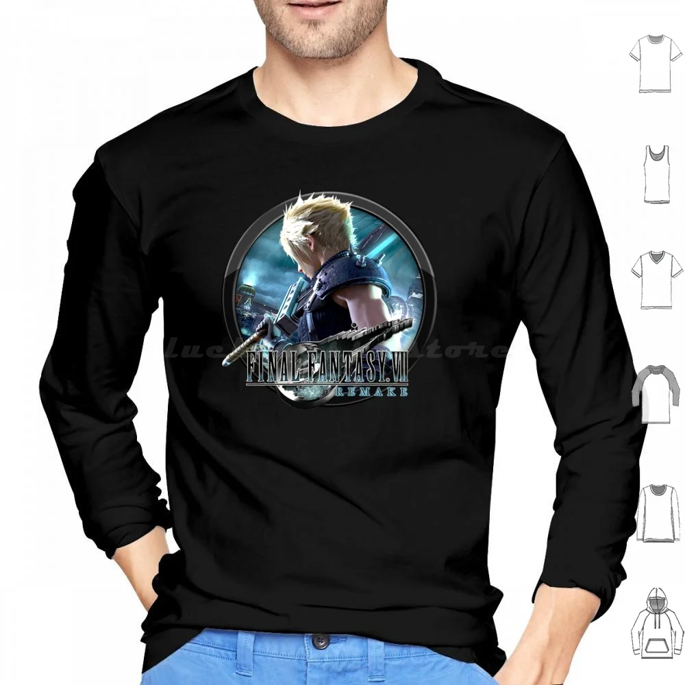 Final Fantasy Vii Remake Hoodie cotton Long Sleeve Final Fantasy Cloud Strife Final Fantasy 7 Final Fantasy Vii Sephiroth Tifa