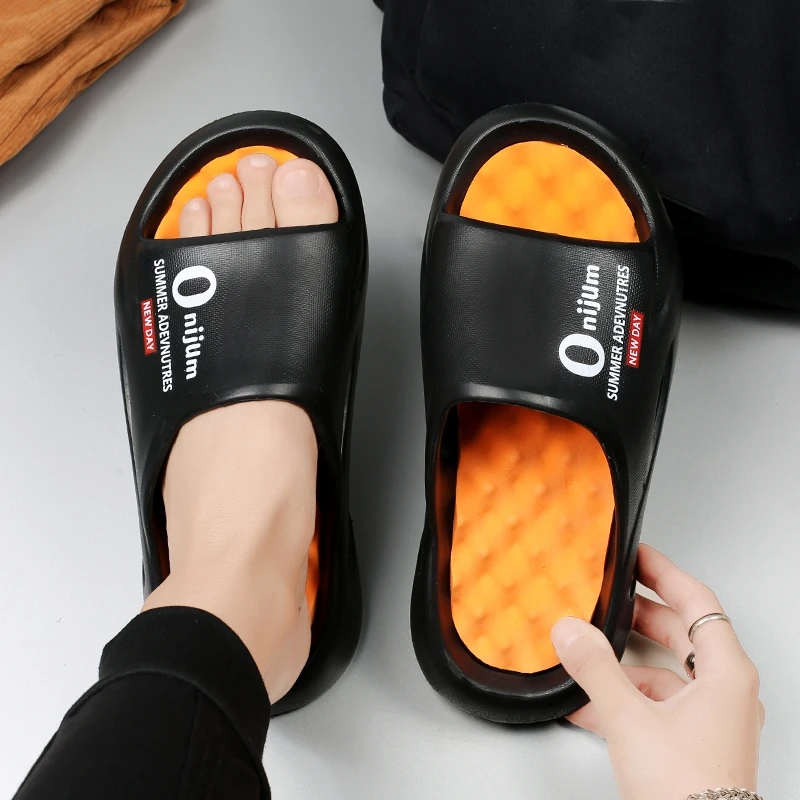 여름 남성 마사지 슬리퍼 슬라이드 실내 실외 샌들 비치 캐주얼 신발 편안한 단독 남성 슬리... - 3