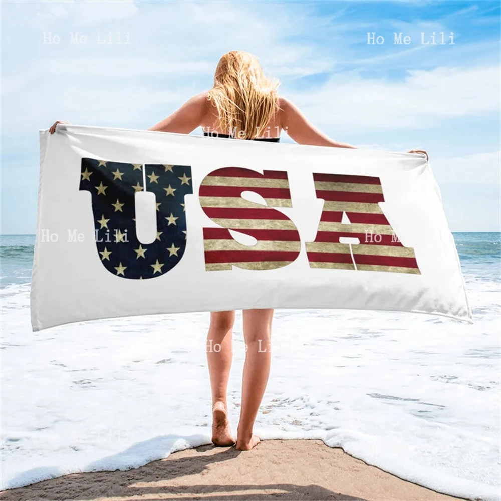 Usa American Flag Patriotic Swimming Party Quick Drying Towel