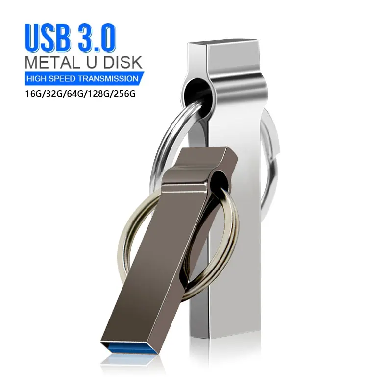 Chiavetta USB 64GB 32GB 128GB Pen Drive in metallo capacità reale Memory Stick 16GB 32GB disco U portatile 8GB 4GB portachiavi Pendrive