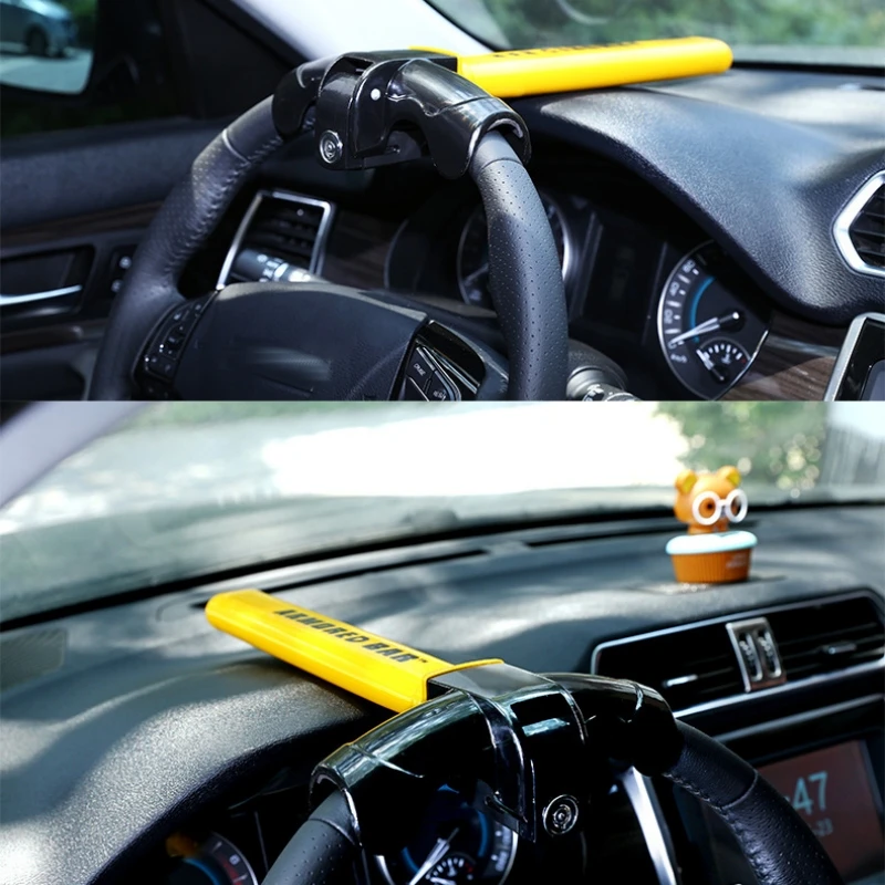 Car Steering Wheel Lock Universal Anti-theft Security Rotary Steering Wheel Lock Heavy Duty Stainless Lock Enhance Car Security