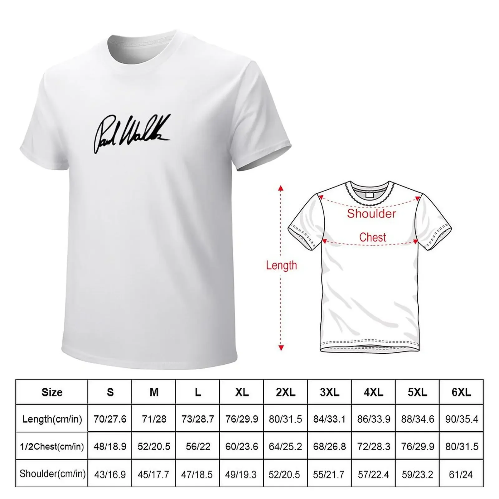 Paul Walker Signature Memorial T-shirt customs anime new edition heavyweights t shirts for men image 2
